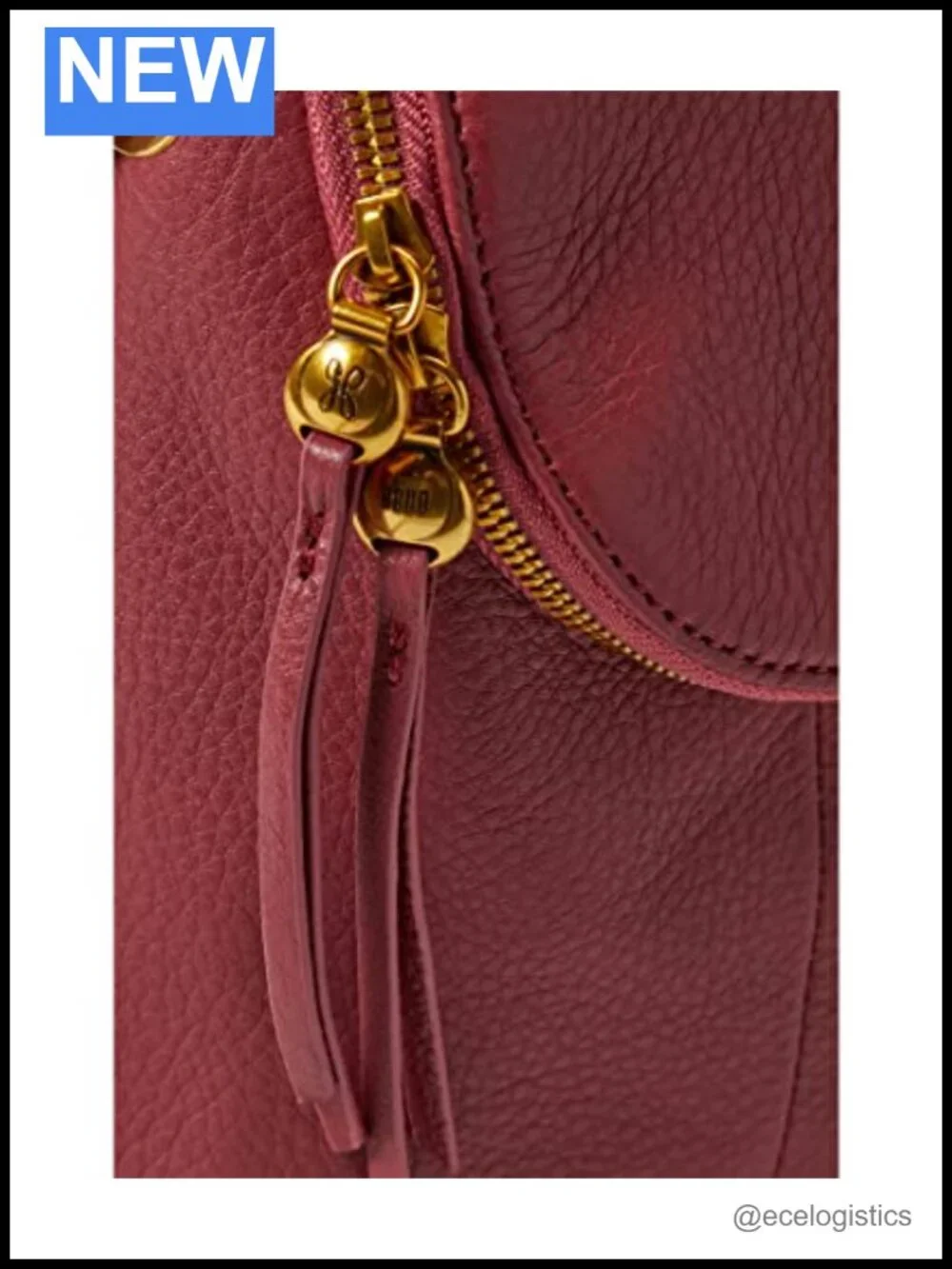 HOBO Fern Hobo Handbag Smooth Leather Crossbody Zip Closure